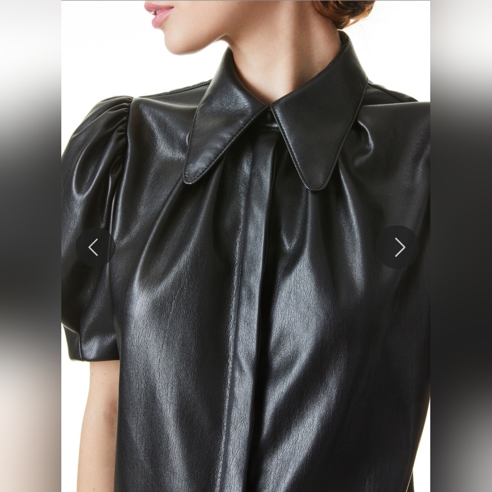 Alice + Olivia jem vegan leather mini shift dress - Picture 8 of 16